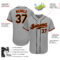 Custom Gray Black-Orange Authentic Baseball Jersey