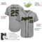 Custom Gray Olive-Black Authentic Memorial Day Baseball Jersey