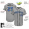 Custom Gray Light Blue-Black Authentic Father's Day Baseball Jersey