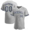 Custom Gray Navy-White Authentic Baseball Jersey