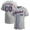 Custom Gray Royal-Orange Authentic Baseball Jersey