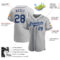 Custom Gray Navy-Powder Blue Authentic Baseball Jersey