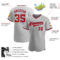 Custom Gray Red-Navy Authentic Baseball Jersey