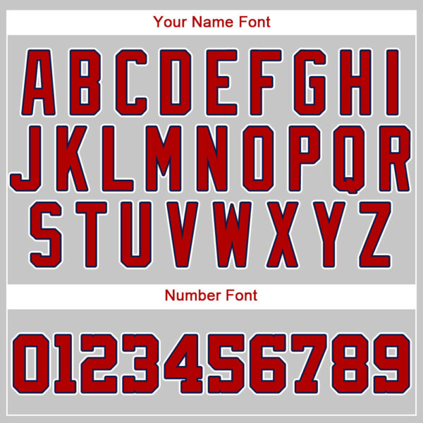 Custom Gray Red-Navy Authentic Baseball Jersey