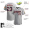 Custom Gray Navy-Orange Authentic Baseball Jersey