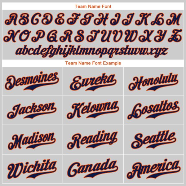 Custom Gray Navy-Orange Authentic Baseball Jersey