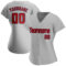 Custom Gray Red-Navy Authentic Baseball Jersey