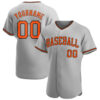 Custom Gray Orange-Black Authentic Baseball Jersey