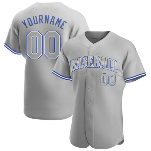 gray_0114 Custom Gray Gray Royal Authentic Baseball Jersey