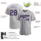 Custom Gray Purple-Black Authentic Baseball Jersey