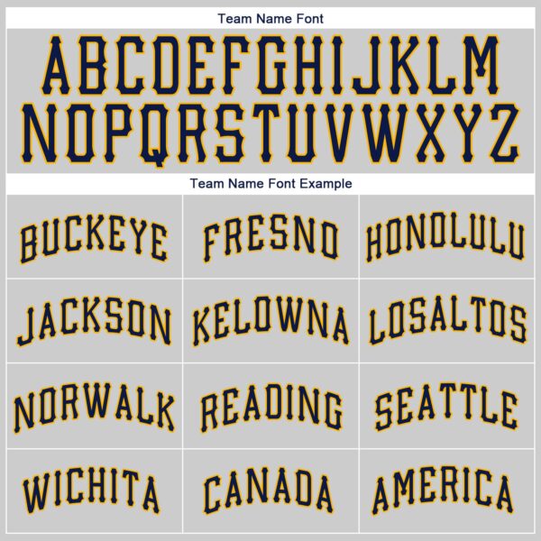 Custom Gray Navy-Gold Authentic Baseball Jersey