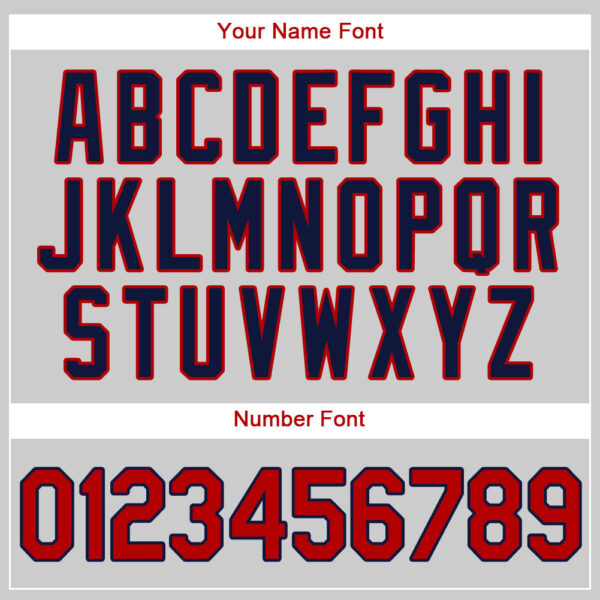 Custom Gray Red-Navy Authentic Baseball Jersey