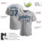 Custom Gray Navy-Teal Authentic Baseball Jersey