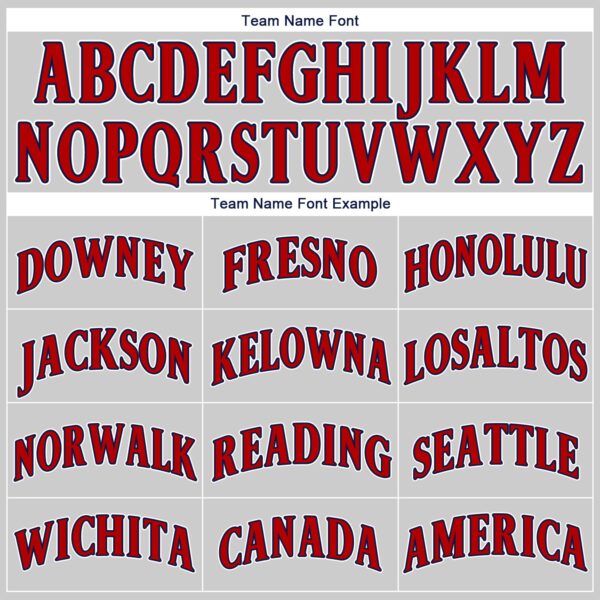 Custom Gray Red-Navy Authentic Baseball Jersey