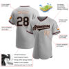 Custom Gray Black-City Cream Authentic Baseball Jersey