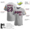 Custom Gray Navy-Red Authentic Baseball Jersey