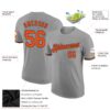 Custom Gray Orange-Black Performance T-Shirt