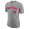 Custom Gray Red-Black Performance T-Shirt