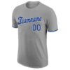 Custom Gray Royal-White Performance T-Shirt