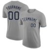 Custom Gray Navy-White Performance T-Shirt