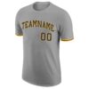 Custom Gray Black-Gold Performance T-Shirt