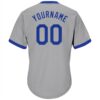 Custom Gray Royal-Red Authentic Throwback Rib-Knit Baseball Jersey Shirt