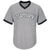 Custom Gray White-Black Authentic Throwback Rib-Knit Baseball Jersey Shirt