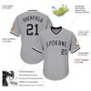 Custom Gray Black-White Authentic Throwback Rib-Knit Baseball Jersey Shirt