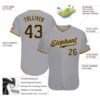Custom Gray Black-Gold Authentic Baseball Jersey