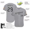 Custom Gray Black-White Authentic Baseball Jersey