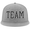 Custom Gray Black-White Stitched Adjustable Snapback Hat