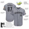Custom Gray Black Authentic Baseball Jersey