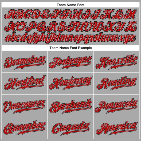 Custom Gray Black Pinstripe Red-Black Authentic Baseball Jersey