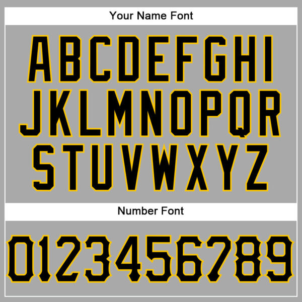 Custom Gray Black Pinstripe Black-Gold Authentic Baseball Jersey