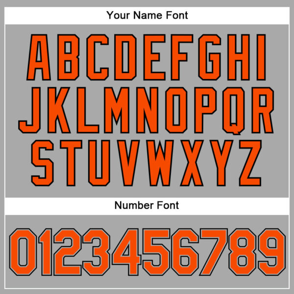 Custom Gray Black Pinstripe Orange-Black Authentic Baseball Jersey