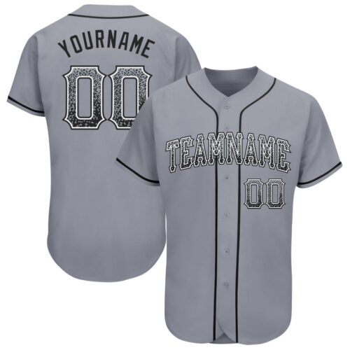 gray_0180 Custom Gray Black-White Authentic Drift Fashion Baseball Jersey