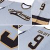 Custom Gray Black-Old Gold Hockey Jersey