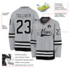 Custom Gray Black-White Hockey Jersey