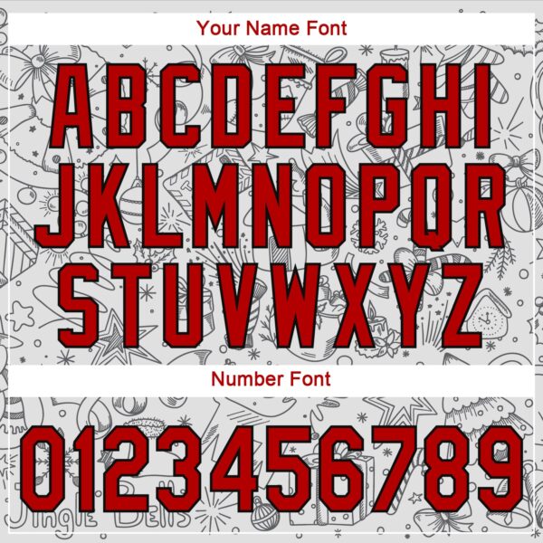 Custom Gray Red-Black Christmas 3D Authentic Baseball Jersey