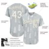 Custom Gray White-Old Gold Christmas 3D Authentic Baseball Jersey