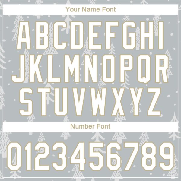 Custom Gray White-Old Gold Christmas 3D Authentic Baseball Jersey