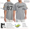 Custom Gray Black-White Authentic Baseball Jersey