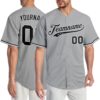 Custom Gray Black-White Authentic Baseball Jersey