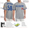 Custom Gray Royal-Red Authentic Baseball Jersey
