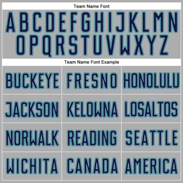 Custom Gray Navy-Teal Authentic Baseball Jersey