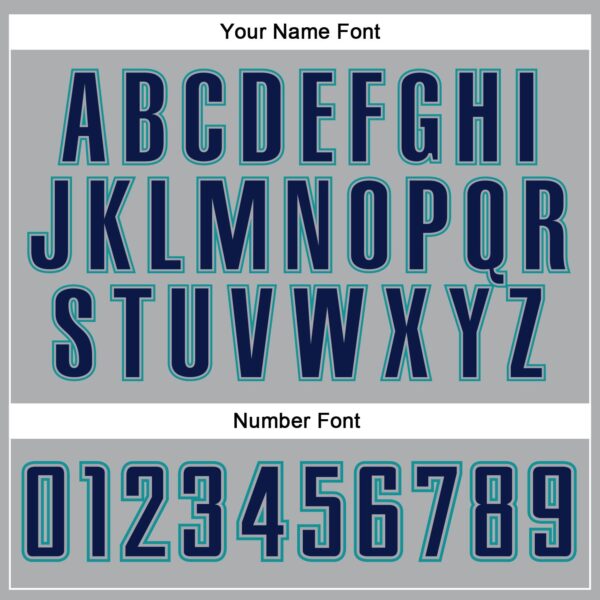 Custom Gray Navy-Teal Authentic Baseball Jersey