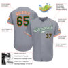 Custom Gray Green-Orange Authentic Baseball Jersey