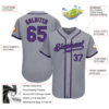 Custom Gray Purple-Black Authentic Baseball Jersey