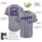 Custom Gray Purple-Black Authentic Baseball Jersey