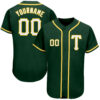 Custom Green White-Gold Authentic Baseball Jersey